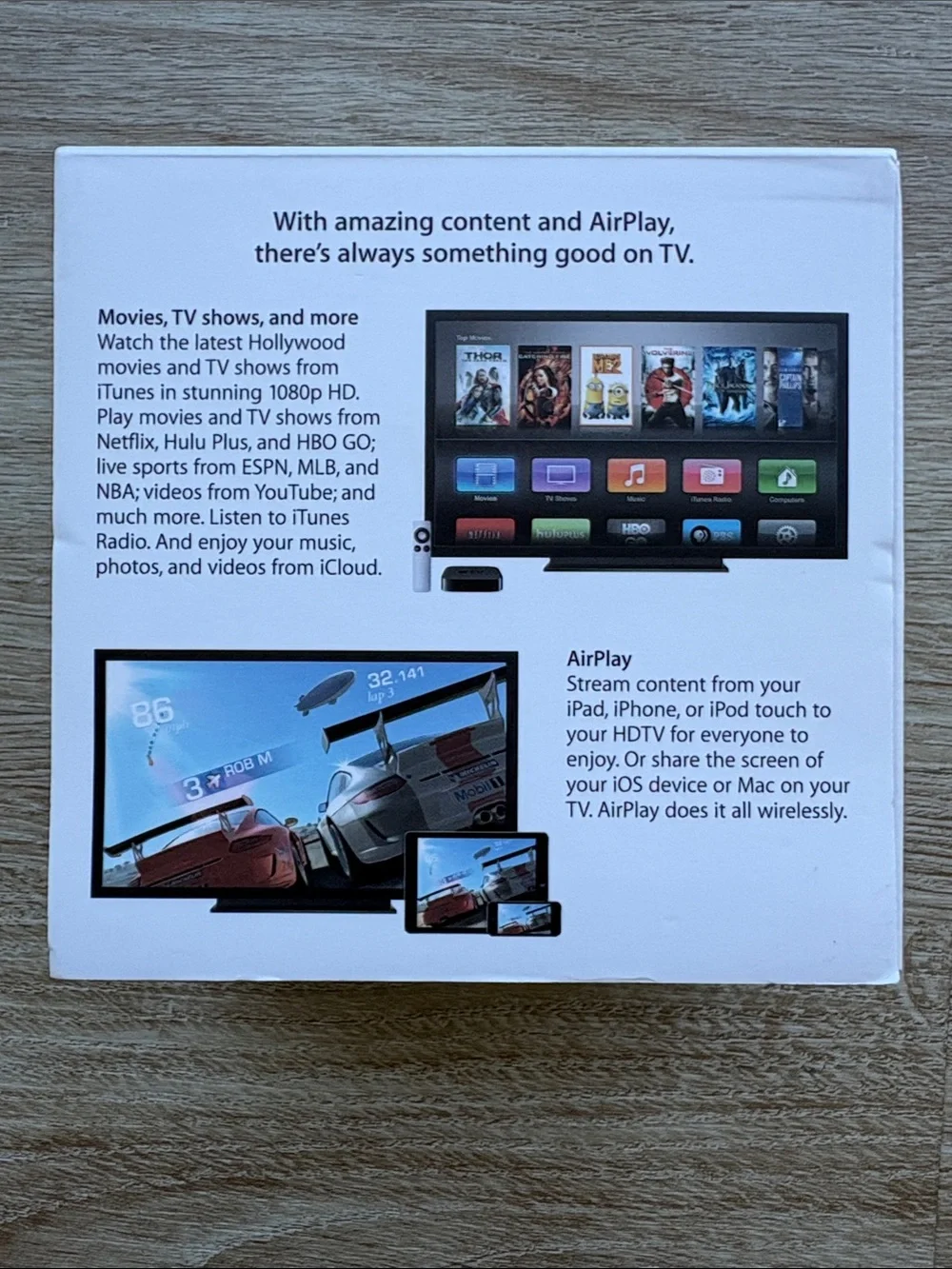 A1469 3rd Generation Black Apple TV Streaming Device - Complete Set